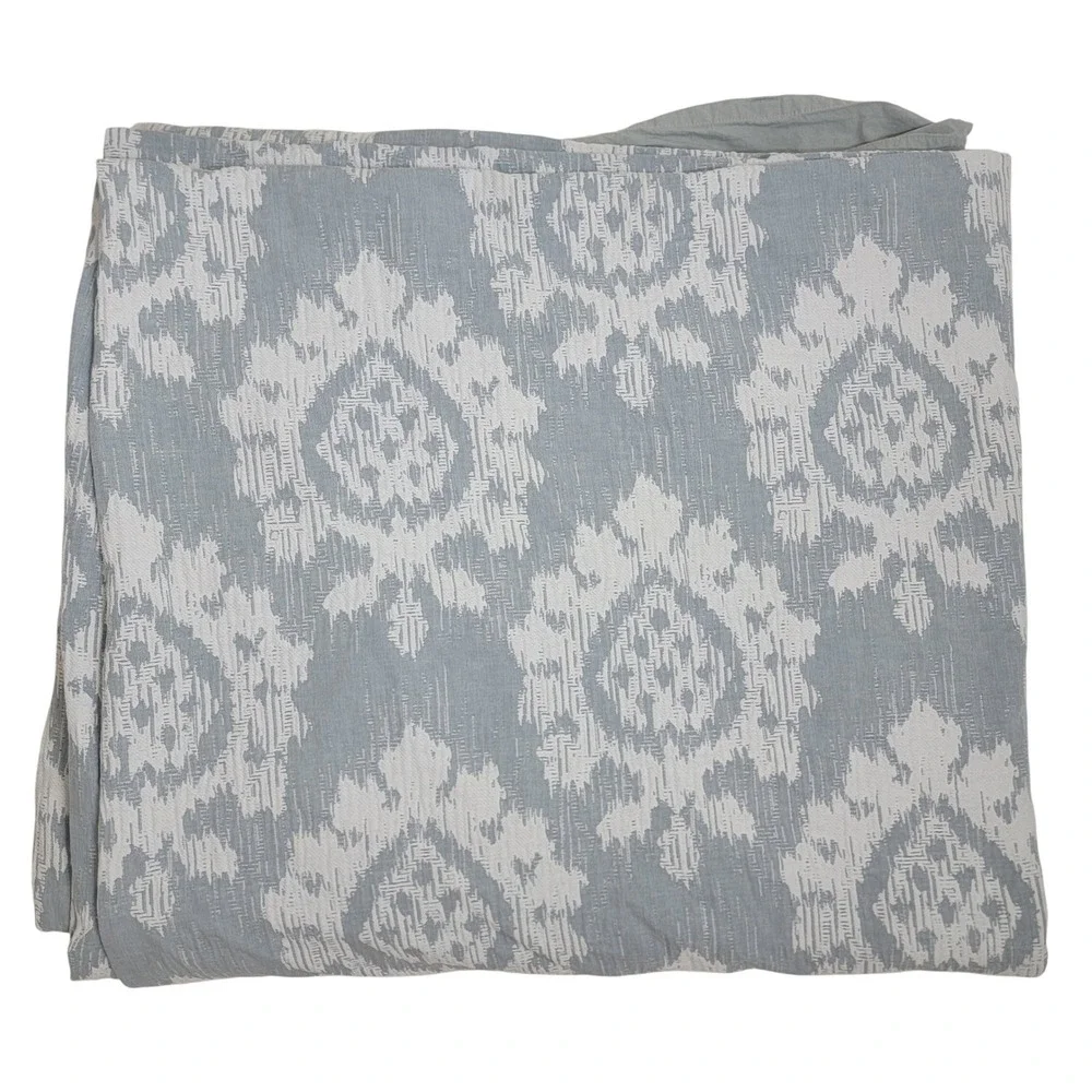 Arhaus Gray White Damask Medallion Cotton Duvet‎ Cover Portugal SUJACK King